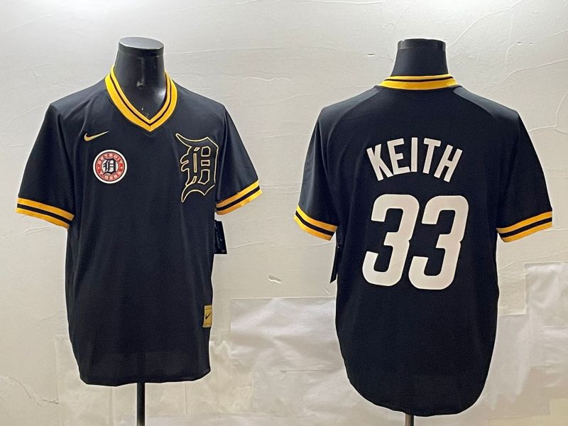 Men Detroit Tigers #33 Keith Black Gold Game 2025 Nike MLB Jersey style 6